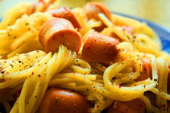 Hot Dog Spaghetti
