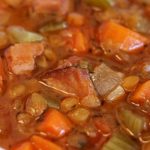 Crock pot lentil soup with ham